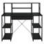 Bureau noir avec tablettes ouvertes et huche-863243324