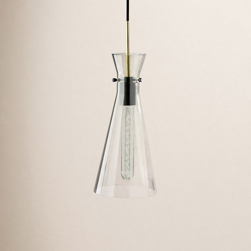 Eske 1 - Light Black/Antique Brass Single Pendant