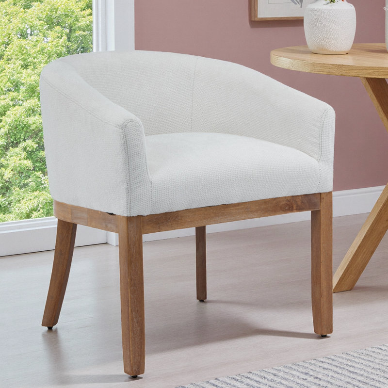 Chaise demi-tonneau Mid-Century, Beige