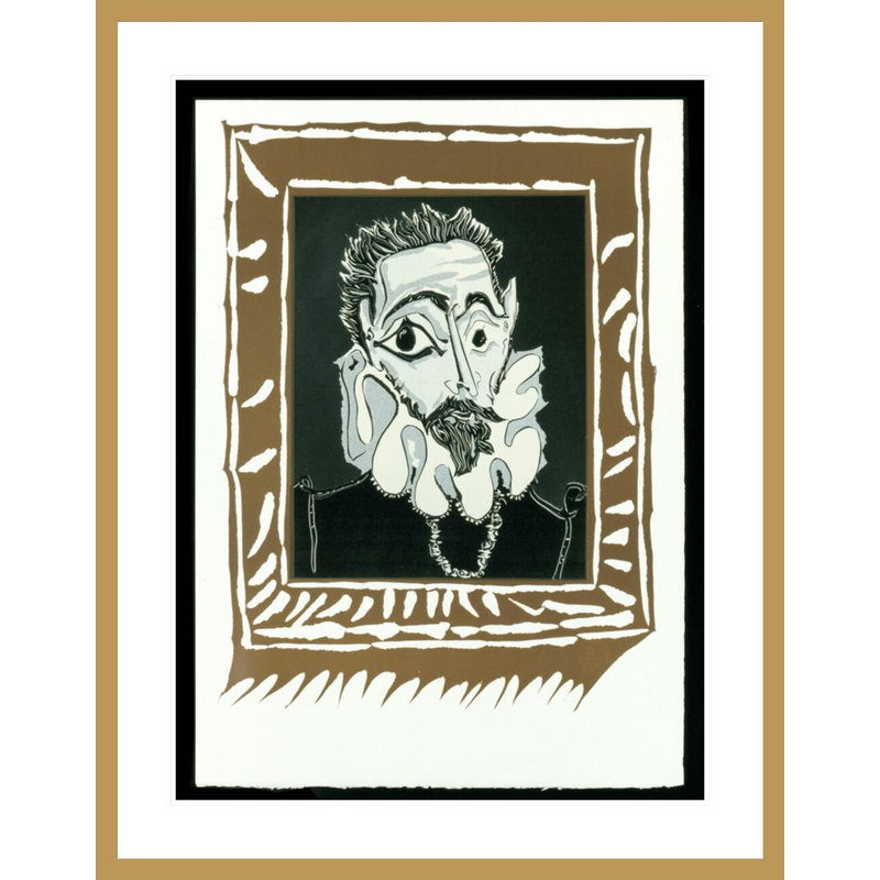 «Portrait d'homme à la fraise» par Pablo Picasso, impression giclée sur cadre, H 41,5 po x l 32,44 po