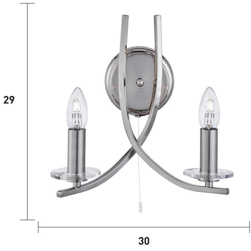 Pamelia Candle Wall Light, Satin Silver