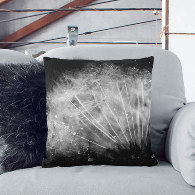 Floral Square Throw Cushion, White, 55cm H x 55cm W x 20cm D