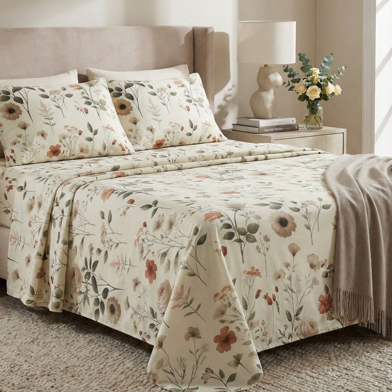 Ensemble de draps Dadalogy Bedding Enchanted Meadow, Ensemble de draps pour très grand lit avec 2 taie