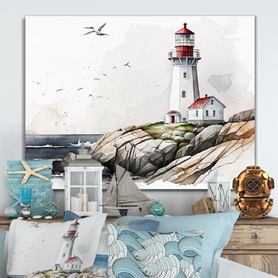 Art sur toile, "Phare par l'océan IV"