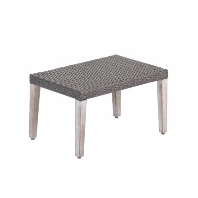 HAMPTON WOOD + WICKER OTTOMAN
