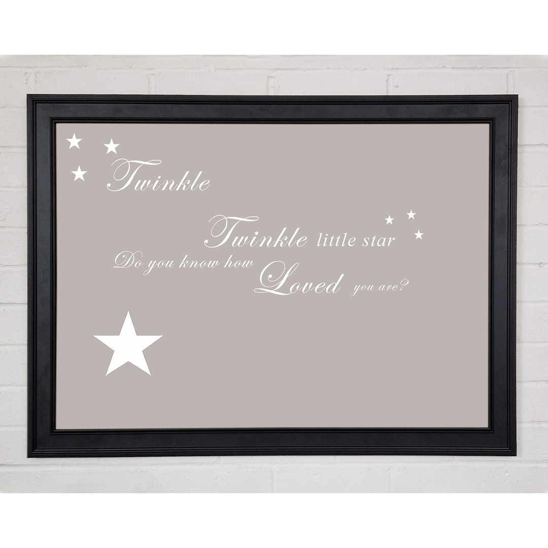 Kinderzimmer Zitat Twinkle Twinkle Little Star 1 Beige Gerahmter Druck