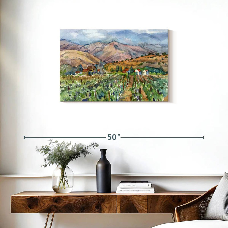 Paysage avec vignoble Alvord, H 20 po x l 30 po