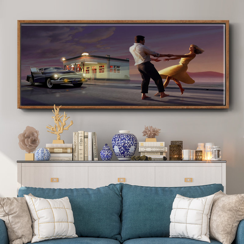 Night Dance- Framed Canvas, 20" H x 50" W