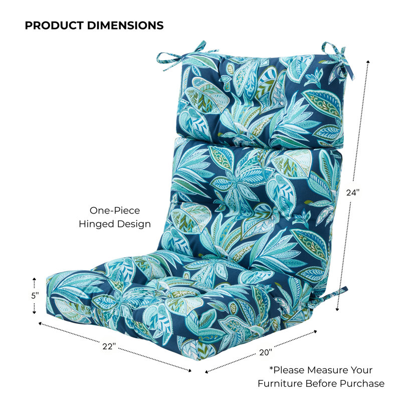 Lester Outdoor High Back Chair Cushion, Botanical Crestwood, 2