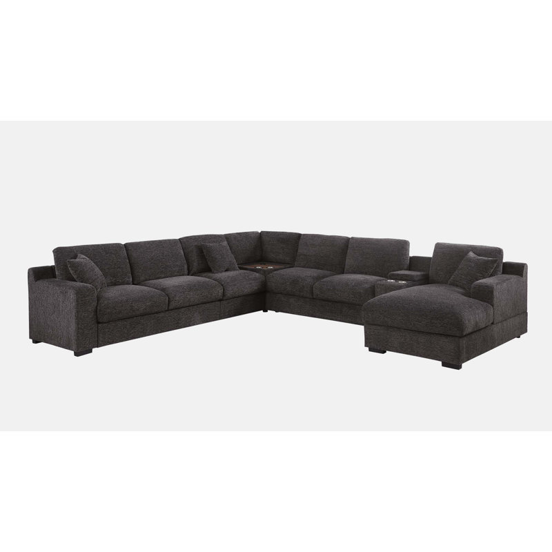 141.5'' Chenille Sofa, Gray Chenille