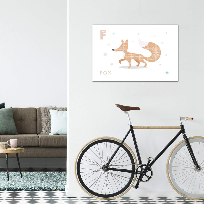 Renard - impression d'art graphique, H 40 po x l 60 po x 1,5 po, Pas de tapis, Toile tendue