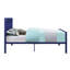 Lit plateforme contemporain en métal bleu avec un style captivant et un design industriel-958158269