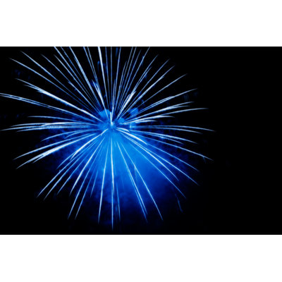 Blue Fireworks Explosion 1 Piece Wrapped Canvas Wall Art