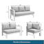 Ensemble de conversation modulaire 4 pièces pour patio