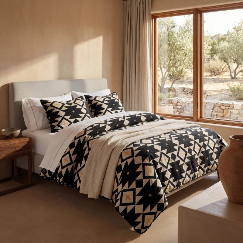Ensemble de housse de couette High Desert Chenille Jacquard Native American Aztec