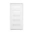 Porte d'entrée contemporaine en fibre de verre à 5 verres 36 "x 80" avec verre givré 36 "x 80", cadre en PVC blanc 4-9 / 16 "et moulure de brique, démontable, ouverture à gauche, blanc-134386635-134386632