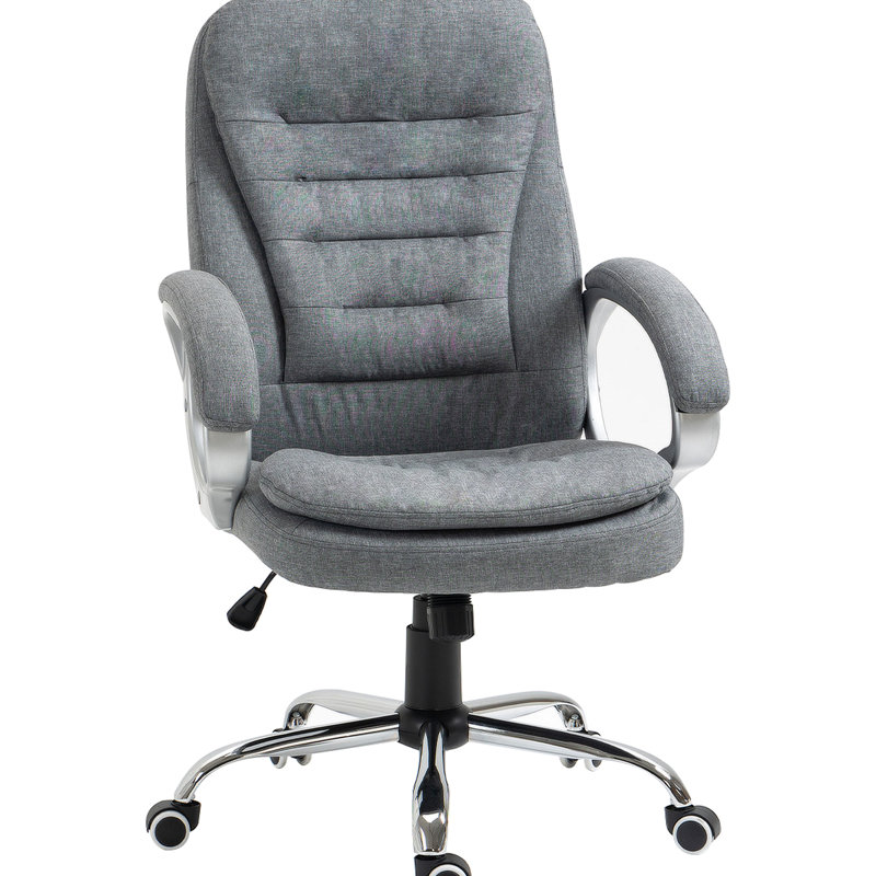 Chaise confortable avec fonction réglable en hauteur et large - Bureau à haut dossier gris en hauteur, rembourrage épais et fonction de soutien lombaire ergonomique