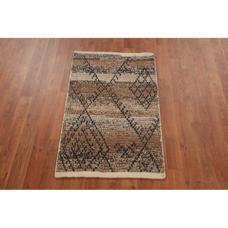Tapis décoratif oriental fait à la main en laine marocain 2 x 3