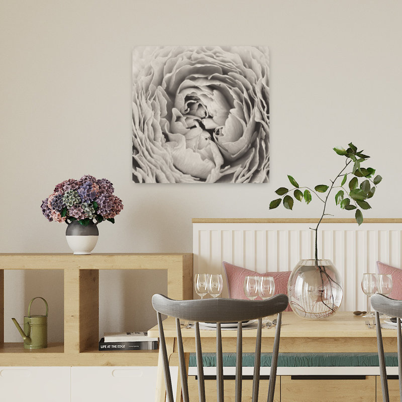 Art contemporain pivoine, H 18 po x l 18 po