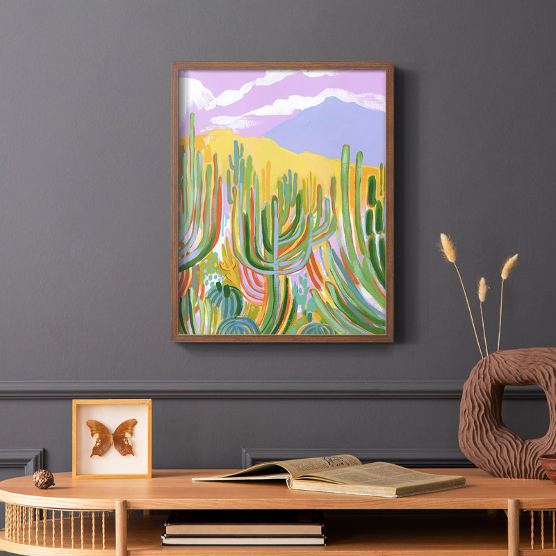 Lavender Desert I, reproduction encadrée - bois massif, H 20 po x l 16 po, Brun