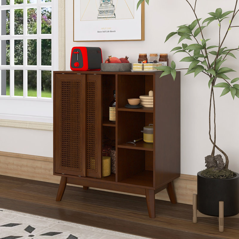 Buffet avec tablette réglable, Noyer foncé