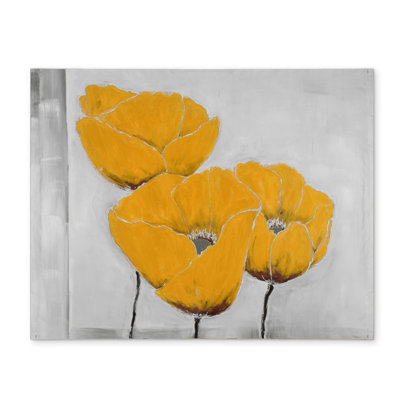 Industrial Floral Botanical Placemat | Three Yellow Flowers Decor