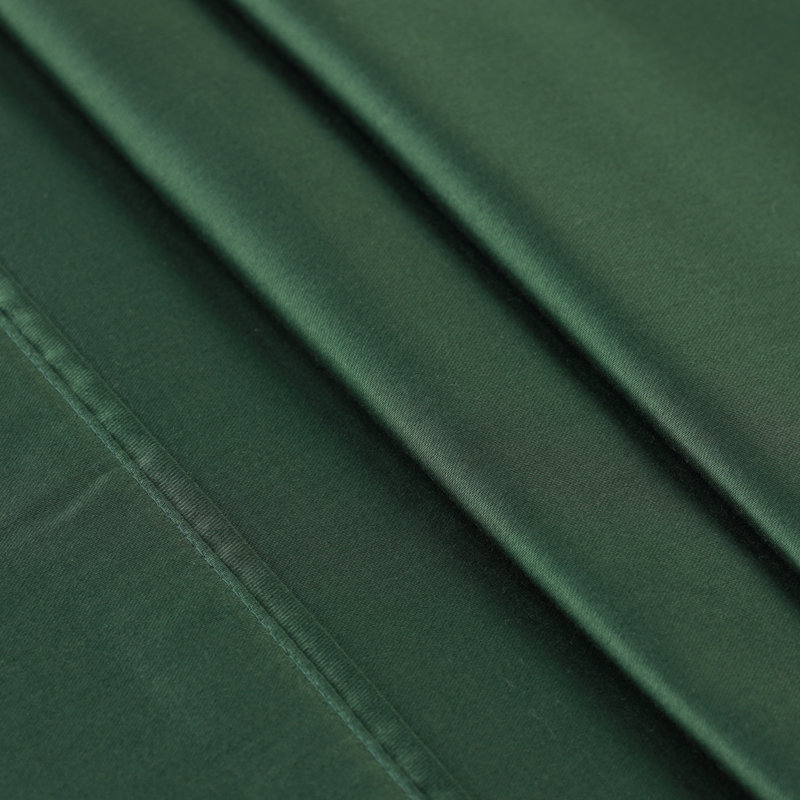 Ensemble de draps à poches profondes en coton égyptien uni 300 fils Blue Nile Mills, Très grand californien, Vert forêt