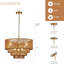 Lustre en rotin tissé à la main avec tambour 6 lumières, style bohème campagnard rétro, chaîne de suspension réglable, compatible avec la base E12, idéal pour la salle à manger, l'îlot de cuisine, la chambre à coucher-402584943