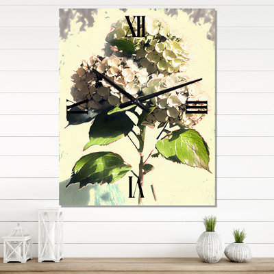 Rose Hydrangena IV - Horloge murale florale