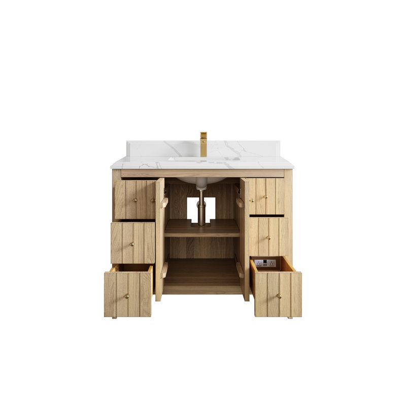 42 po. X P 22 po De meuble-lavabo simple en D
