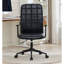 Confortable chaise de bureau noire antique, cuir d'unité centrale, dossier haut, réglable