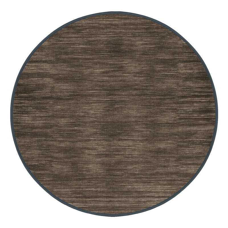 Tapis brun uni lavable à la machine, Rond 7 pi