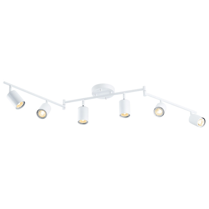 Matte White 4 ft. 6-Light Adjustable Track Lighting Fixture