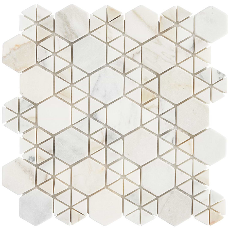 Aspekt Hex Matte Calacatta Mosaic