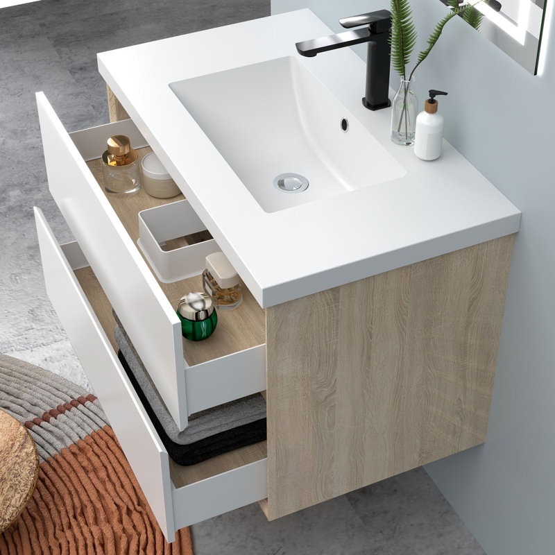 460mm Single Bathroom Vanity with Integrated Resin Basin