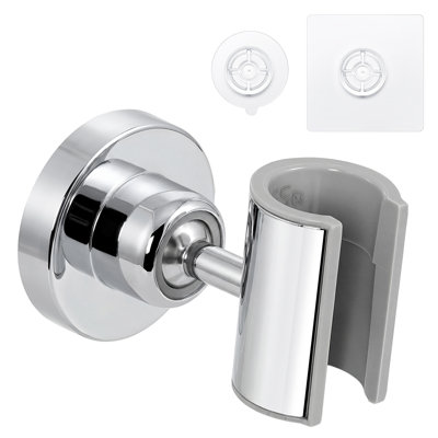 KES Universal Fit Shower Head Holder Adhesive for All Sizes Handheld Shower Head, Adjustable Shower Holder Head Wall Mount, Soild Metal Shower Wand Holder, Chrome