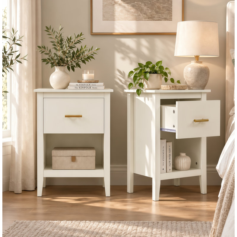 47.5 cm W Bedside Table, white