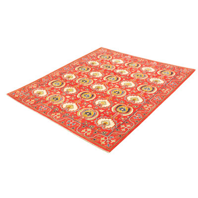 One-of-a-Kind Rectangle 8'1" X 10' New Age Wool Area Rug in Red