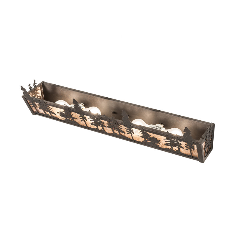 Tall Pines - Light Vanity Light, 7" H x 30" W x 6" D, Silver, Dark Roast