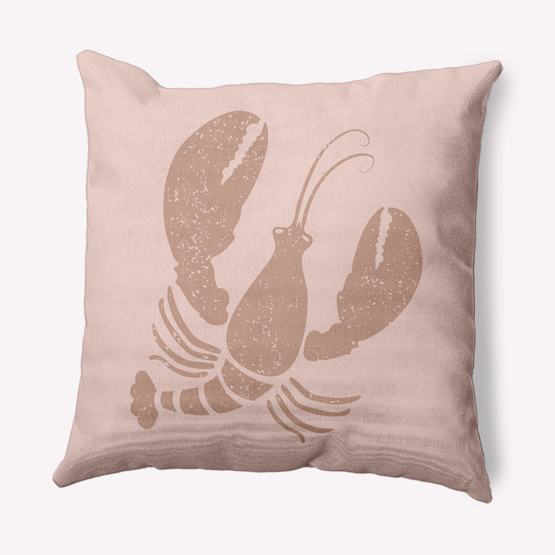 Housse de coussin et insert Lobster Coastal, Mauve, 14 po x 20 po