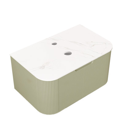 Armoire murale en contreplaqué 30 po, plateau en pierre frittée blanche, un tiroir avec poignée rainurée, comptoir d'une largeur de 19,05 po, tiroir, ouverture simple, profondeur 30,03, performance stable