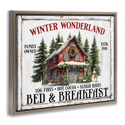 Winter Bed & Breakfast Canvas Wall Art by Creatif Belle