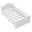 Lit simple pour enfants, lit plateforme simple en bois avec tête et pied de lit, blanc-827079169-827079168