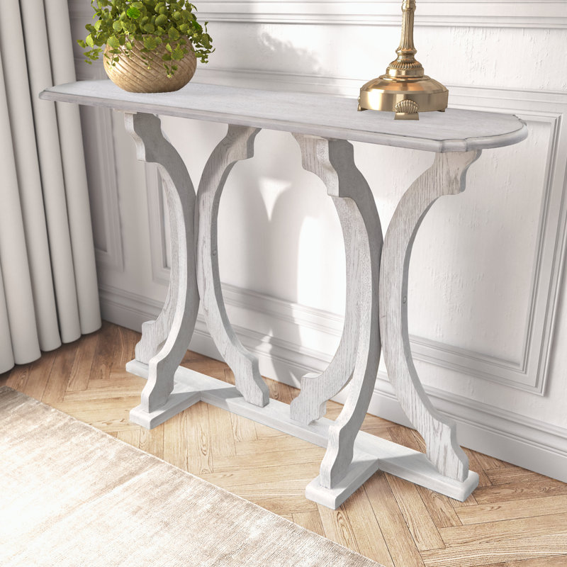 Vesely Saylor 45.9" Solid Wood Console Table, Anti White