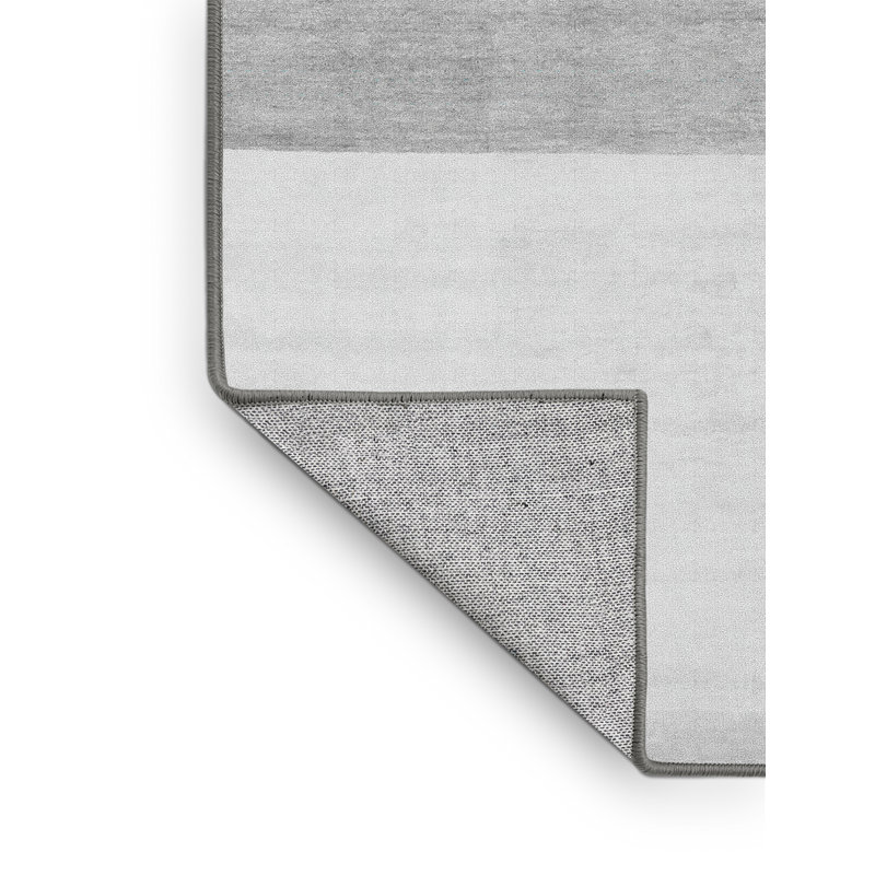 Tapis gris / blanc en chenille tissé à la machine Fielden, Rectangle 2 pi x 4 pi