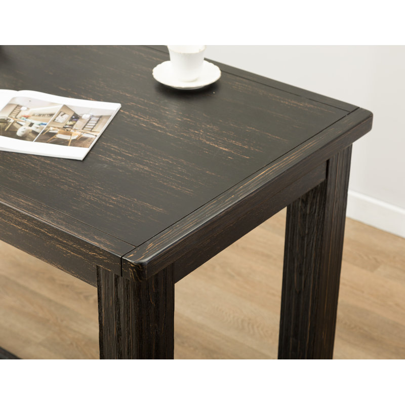 Telsha 6 - Person Solid Wood Top Four Leg Dining Set, Brown