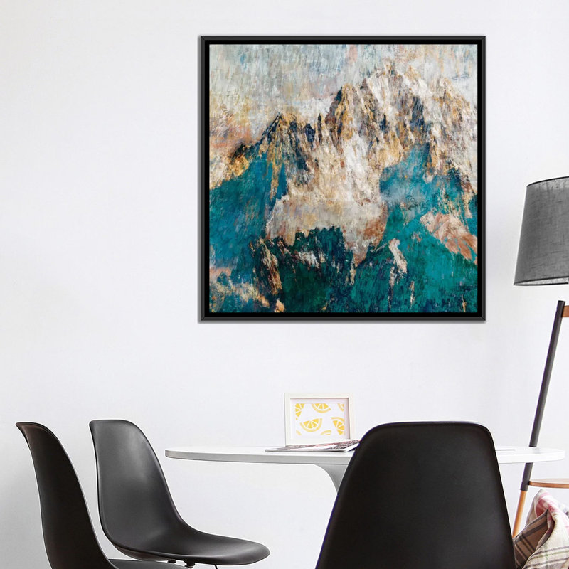 «Mountain II» par PI Studio - Estampe numérique sur toile tendue avec châssis, H 18 po x l 18 po x P 1,5 po, Pas de tapis