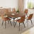 55.1'' Round Dining Table Set, Modern Kitchen Table For 4-6 Person, Steel Legs, Pedestal Dining Set With Dining Chair, Saving Space-375216716-375216714-370865782