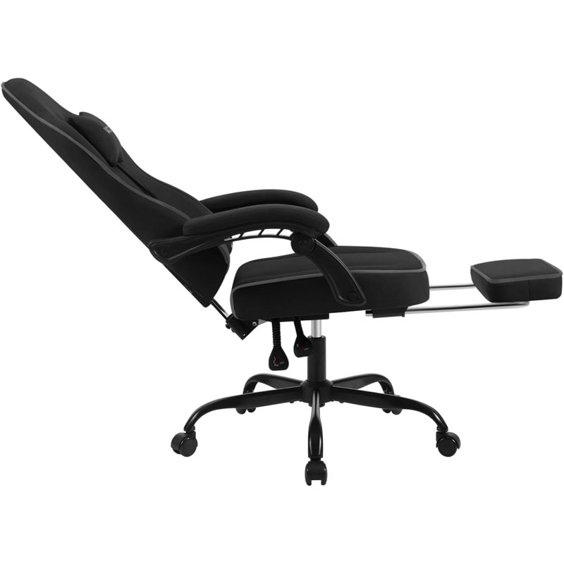 Metro Lane Adjustable Reclining Swiveling PC & Racing Game Chair, Black, 125.5cm H x 70cm W x 70cm D