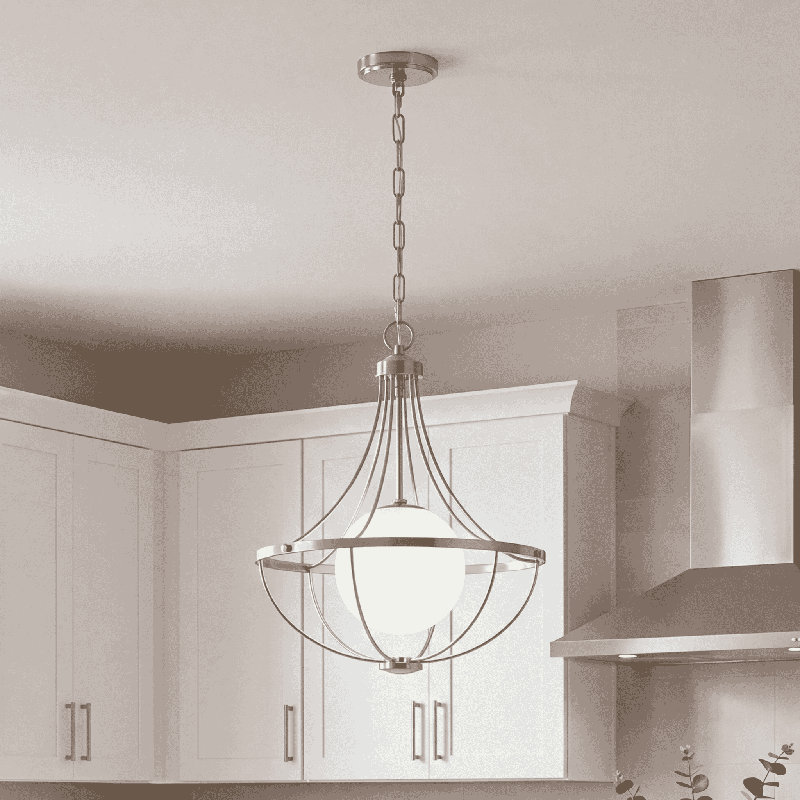 Elyott 1-Light Pendant in Brushed Nickel, Brushed Nickel